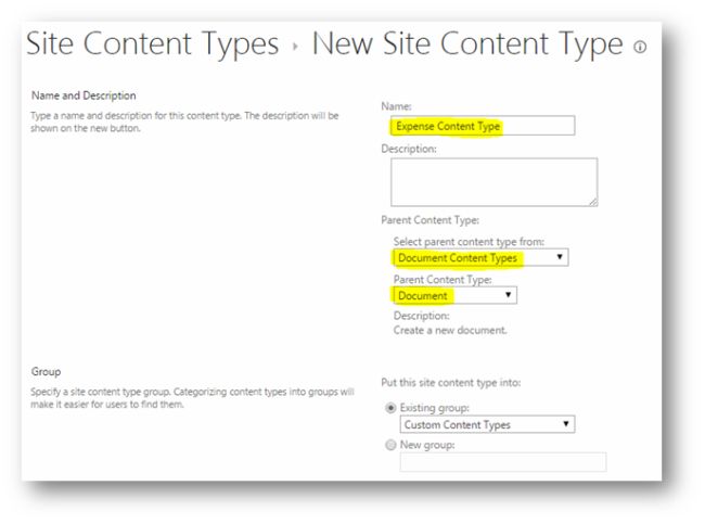 site content type